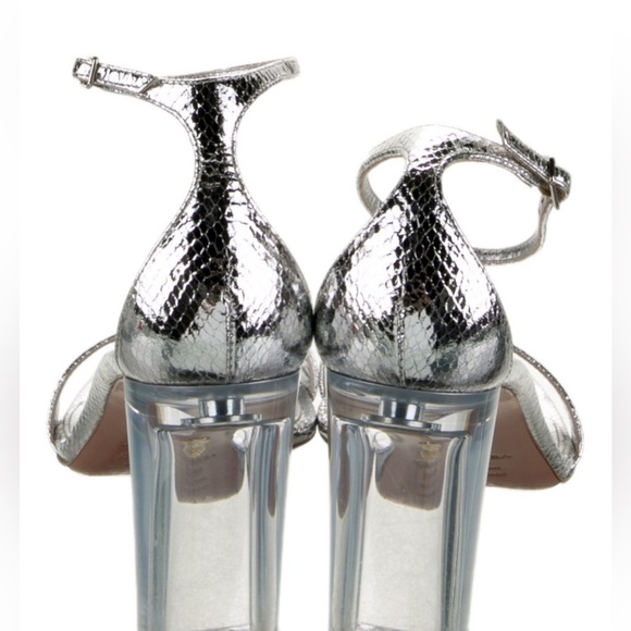 AQUAZZARA Theo Plexi Heel Sandal sz38 8 $850 - Picture 6 of 9